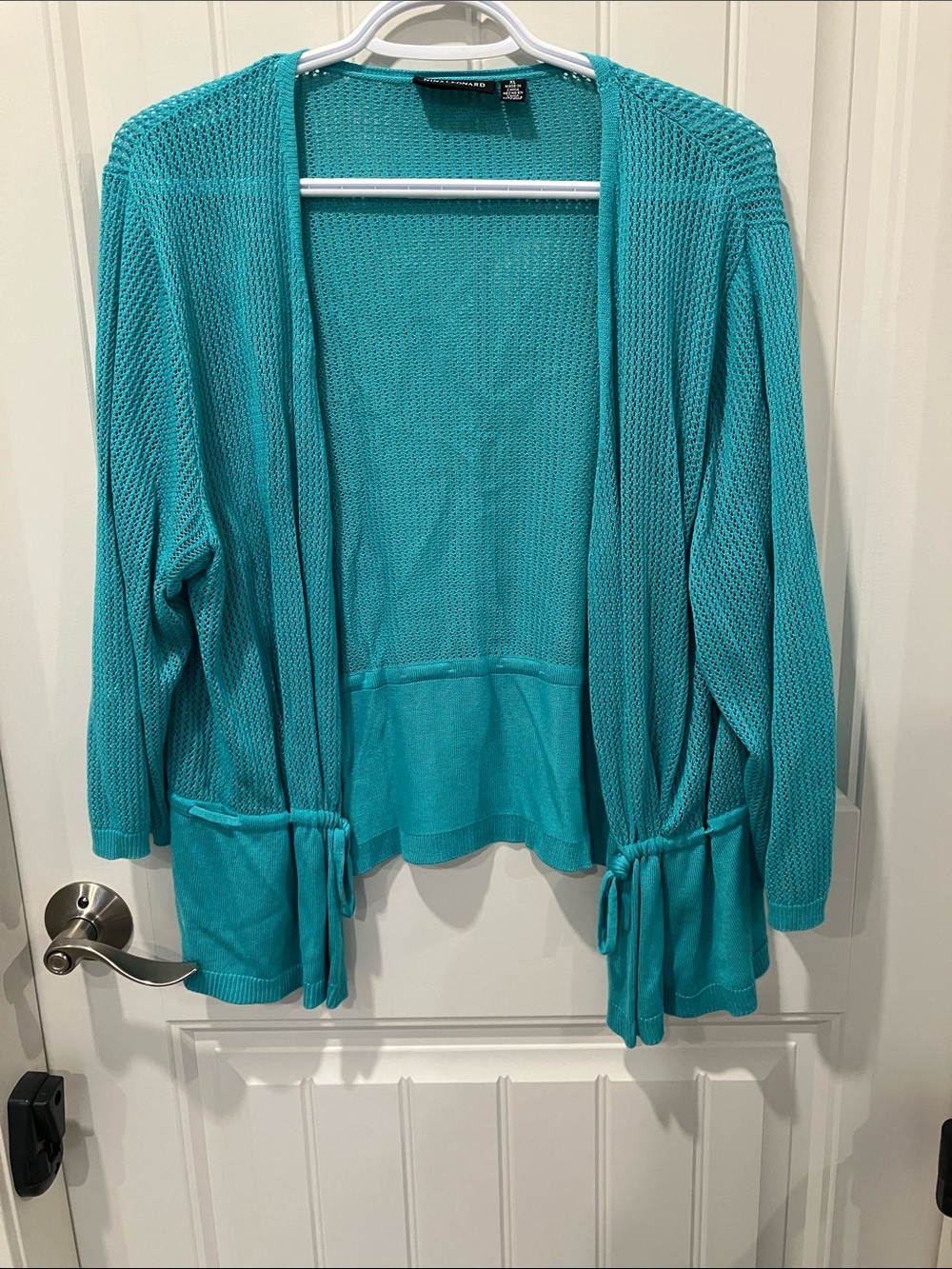 NINA LEONARD Topper CARDI TURQUOISE XL